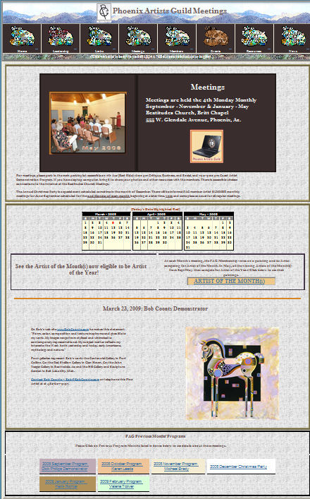 PAG Meetings Web page