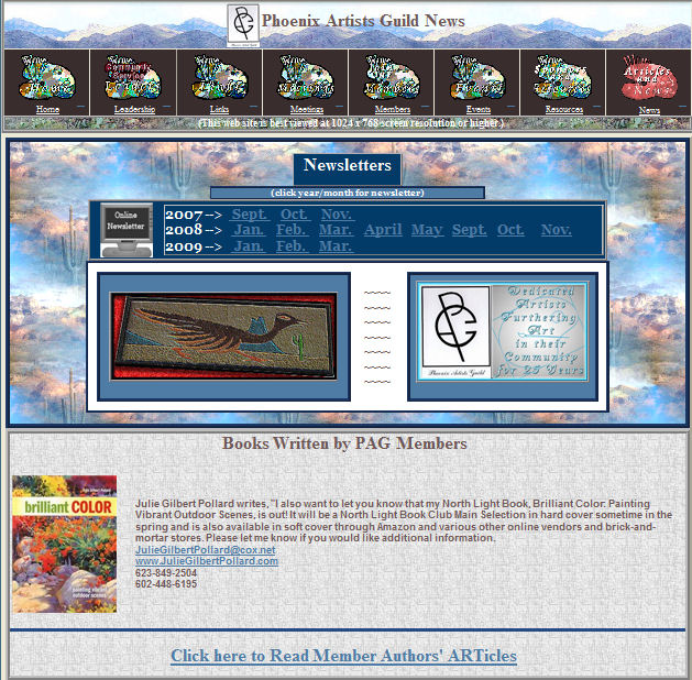 PAG News Web page