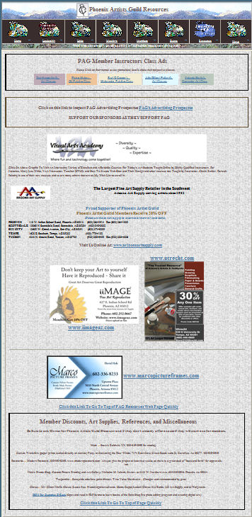 PAG Resources Web page